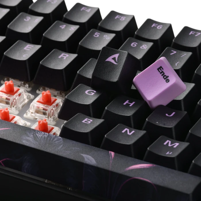 Sharkoon Skiller SGK50 S3 Design Bundle D2 - XXL Mousemat+Keycaps, Kunststoff (PBT) Double-Shot, schwarz/violett, 85 Tasten, ISO-DE