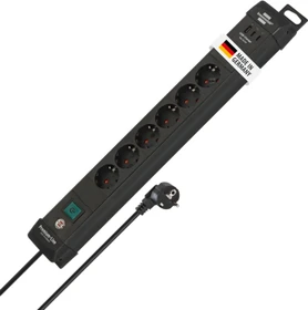 Brennenstuhl Premium-Line, 6-fach, 1x USB-A/2x USB-C USB-PD, 3m, schwarz