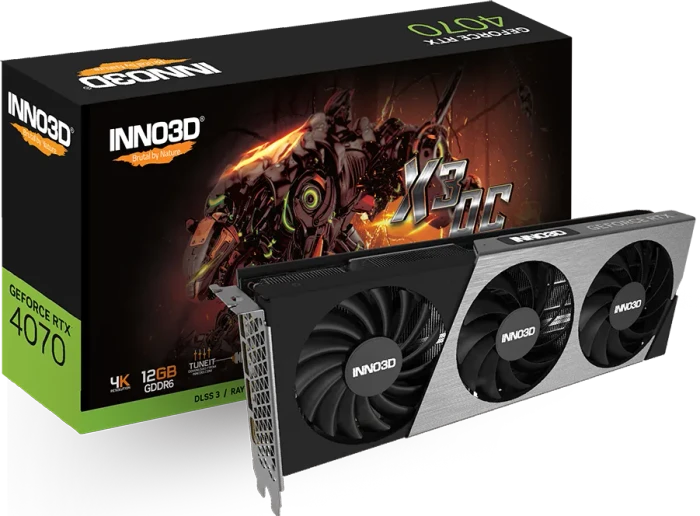 INNO3D GeForce RTX 4070 X3 OC, 12GB GDDR6, HDMI, 3x DP