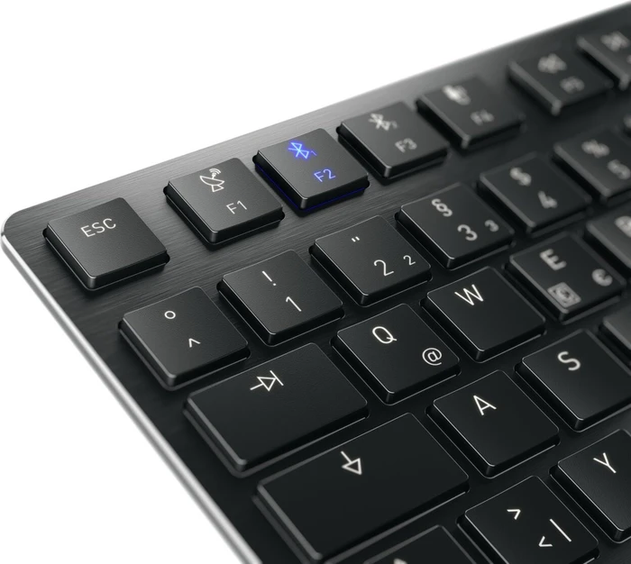 Cherry KW X ULP 2.0 Mini, schwarz, LEDs weiß, MX ULP Tactile, USB/Bluetooth, DE