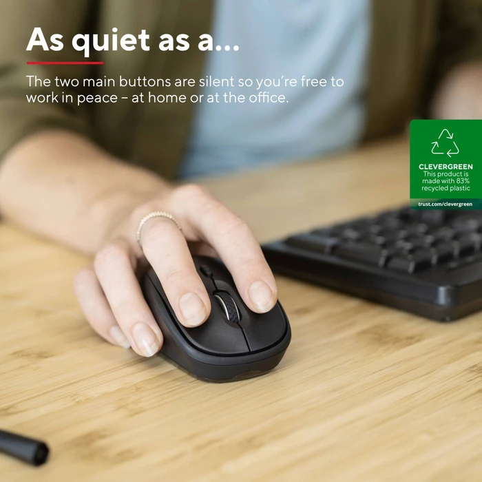 Trust TM-201 Silent Wireless Mouse schwarz, ECO zertifiziert, USB