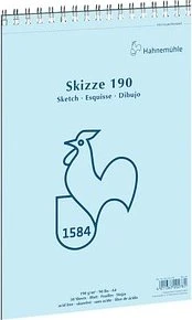 Hahnemühle Skizze 190 Skizzenblock Spiralbindung, A4, 50 Blatt