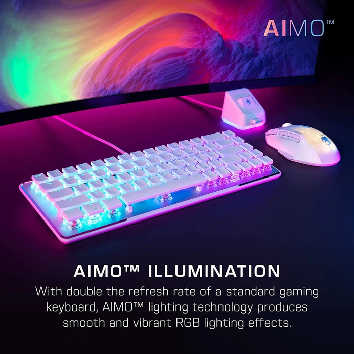 Roccat Vulcan II Mini, LEDs RGB, weiß, TITAN II OPTICAL RED, USB, US
