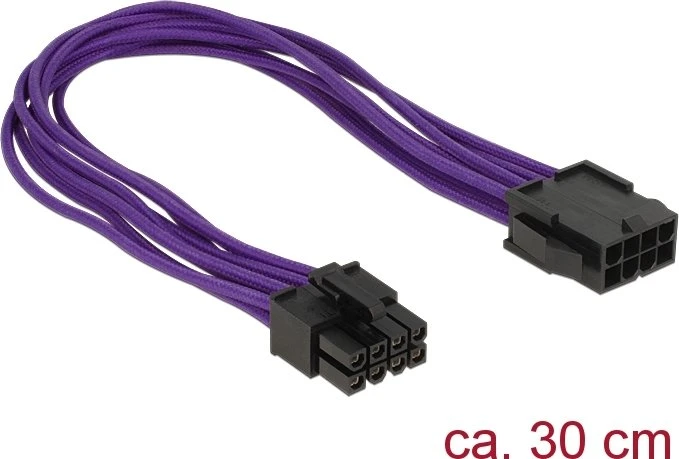DeLOCK 8-Pin EPS Verlängerung, 30cm, violett
