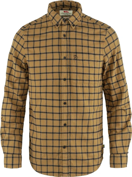 Fjällräven Övik Flannel Hemd langarm buckwheat brown/dark navy (Herren)