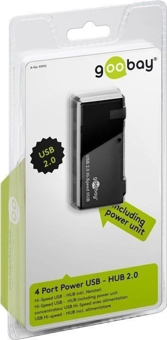 Wentronic Goobay USB-Hub, 4x USB-A 2.0, USB 2.0 Mini-B [Buchse]