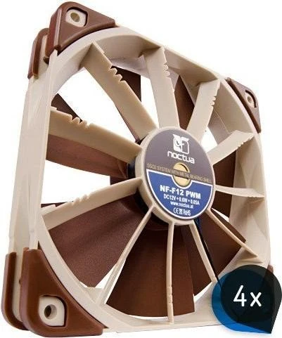 Noctua NF-F12 PWM, 120mm, 4er-Pack
