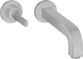 Hansgrohe Axor Citterio Einhebel-Waschtischmischer Unterputz für Wandmontage mit Pingriff Auslauf 220mm und Rosetten brushed chrome