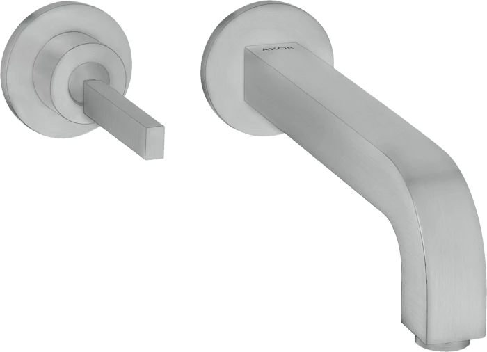 Hansgrohe Axor Citterio Einhebel-Waschtischmischer Unterputz für Wandmontage mit Pingriff Auslauf 220mm und Rosetten brushed chrome