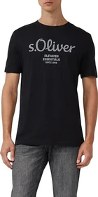 s.Oliver Logo-Print T-Shirt kurzarm schwarz (Herren)