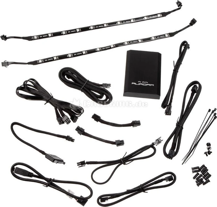 In Win Aurora RGB, schwarz/weiß, LED-Steuerung, LED-Strips, 120mm, 3er-Pack