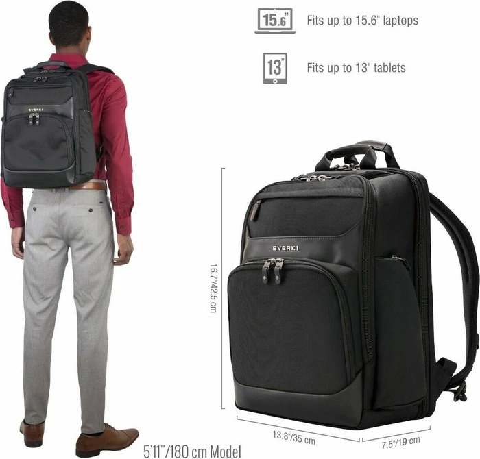 Everki Onyx Premium Laptop-Rucksack 15.6" schwarz