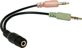 LogiLink Audio Klinken Adapter, 3.5mm Buchse auf 2x 3.5mm Stecker