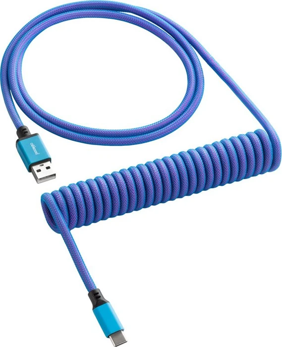 CableMod Classic Coiled Keyboard Cable USB Micro-B auf USB-A, Tastaturkabel (Spiral-Textilkabel), 1.5m, Galaxy Blue