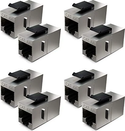 deleyCON Keystone Modul RJ-45 Modularkupplung, Cat6a, 8er-Pack