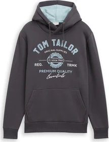 Tom Tailor Logo-Print Hoodie tarmac grey (Herren)