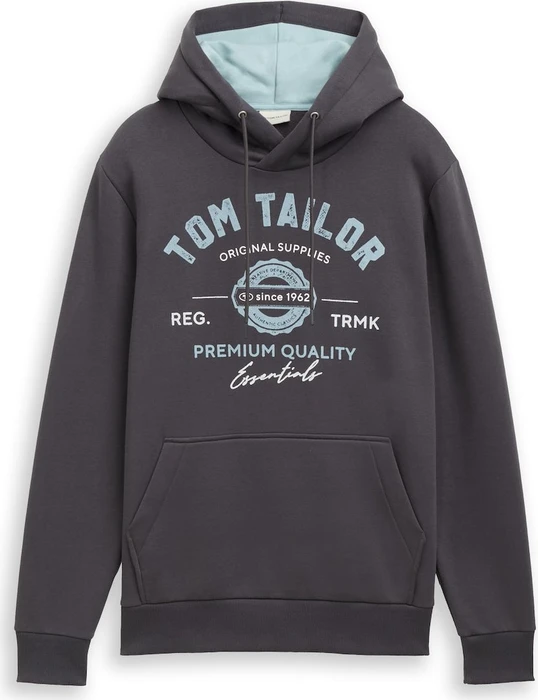 Tom Tailor Logo-Print Hoodie tarmac grey (Herren)