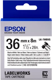 Epson LK-7WBVS Beschriftungsband, 36mm, schwarz/weiß