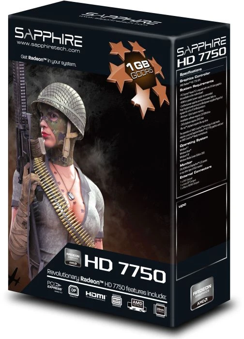 Sapphire Radeon HD 7750, 1GB GDDR5, DVI, Micro HDMI, mDP, lite retail