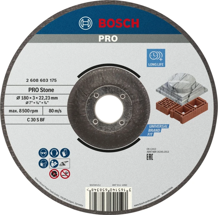 Bosch Professional C30SBF Standard for Stone Trennscheibe, 180x3x22.23mm, 1 Stück