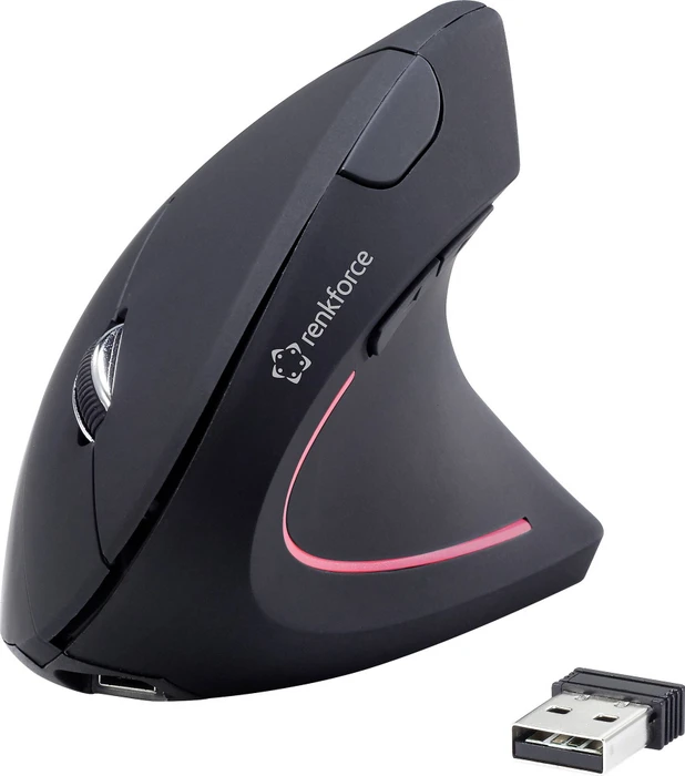 Renkforce RF-WM-322 vertikale Funkmaus schwarz, USB