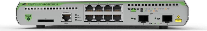 Allied Telesis CentreCOM GS970M Desktop Gigabit Managed Switch, 8x RJ-45, 2x SFP