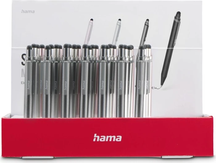 Hama 2in1 Eingabestift "Mini" für Tablets und Smartphones, grau/rosegold/silber