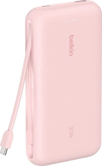 Belkin BoostCharge 20K 30W mit integriertem Kabel pink