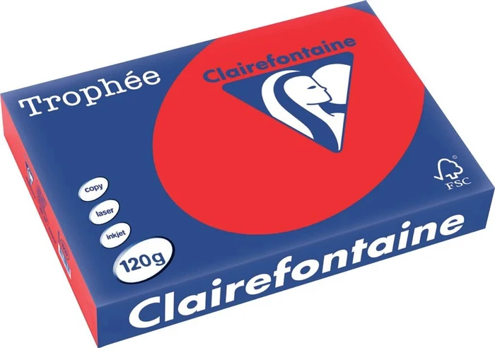 Clairefontaine Trophée Universalpapier matt korallenrot, A4, 120g/m², 250 Blatt