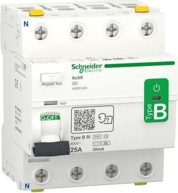 Schneider Electric Fehlerstrom-Schutzschalter Allstromsensitiv iID, 4P, 25A, Typ B-SI, 30mA