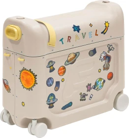Stokke Jetkids Bedbox Kindertrolley Aufsitzkoffer moonglow white