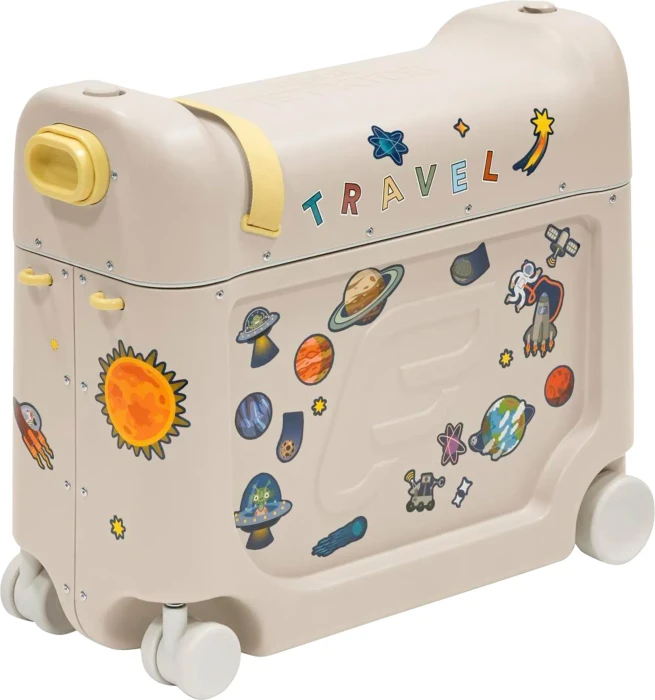 Stokke Jetkids Bedbox Kindertrolley Aufsitzkoffer moonglow white