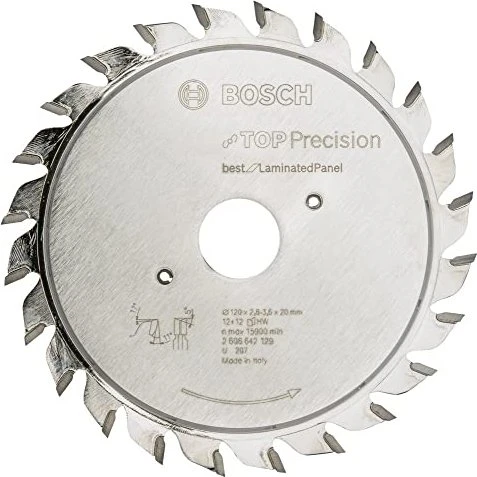Bosch Professional Top Precision Best for Laminated Panel Kreissägeblatt 24Z, 120x3.6x20mm, 1 Stück