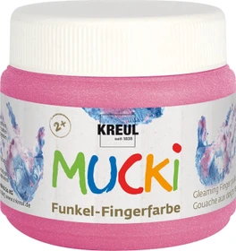Kreul Mucki Funkel-Fingerfarbe, feenstaubrosa, 150ml