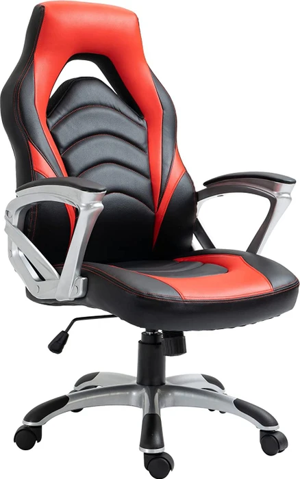 CLP Foxton Kunstleder Gamingstuhl, schwarz/rot