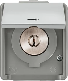 Siemens DELTA fläche IP44 Jalousie-Schlüsselschalter, dunkelgrau/hellgrau