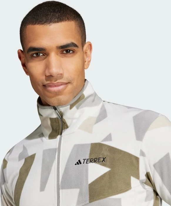 adidas Terrex Multi Printed Fleece Jacke grey one/olive strata (Herren)