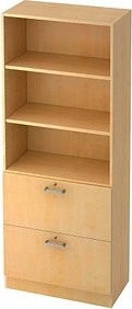 Hammerbacher HR-Schrank 5OH V7300, Chromgriff, ahorn, Aufbewahrungskombination