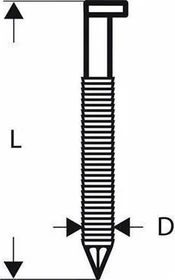 Bosch Professional SN34DK 90R D-Kopf Streifennagel 34° gerillt geharzt Tacker-Nägel, 90x3.1mm, 2500 Stück