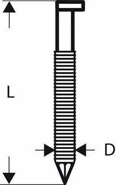 Bosch Professional SN34DK 90R D-Kopf Streifennagel 34° gerillt geharzt Tacker-Nägel, 90x3.1mm, 2500 Stück