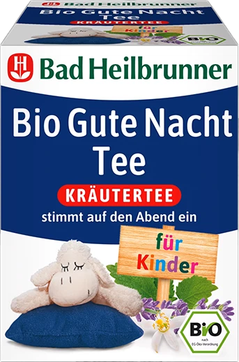 Bad Heilbrunner Bio Gute Nacht Tee für Kinder Beutel, 8 Stück