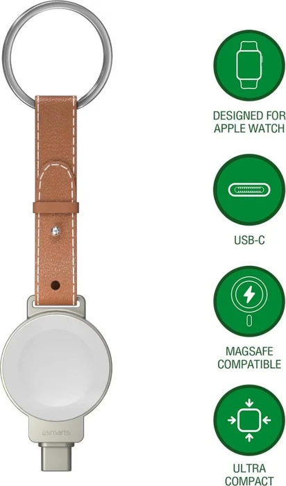 4smarts Wireless Charger für Apple Watch 2,5W silber/braun