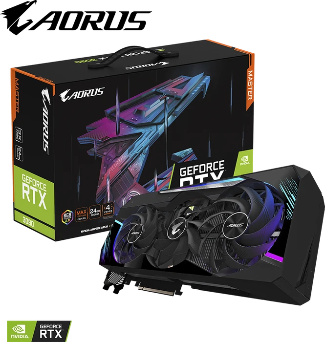 GIGABYTE AORUS GeForce RTX 3090 Master 24G (Rev. 1.0), 24GB GDDR6X, 3x HDMI, 3x DP