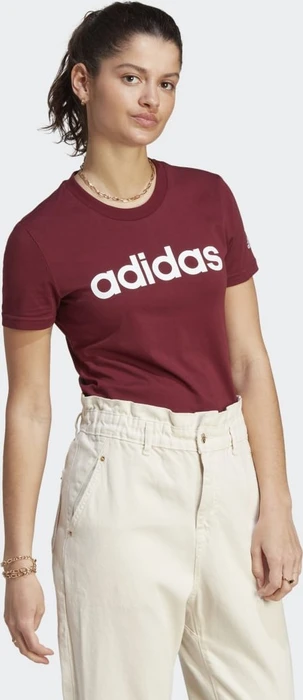 adidas Loungewear Essentials Slim Logo T-Shirt kurzarm shadow red/white (Damen)