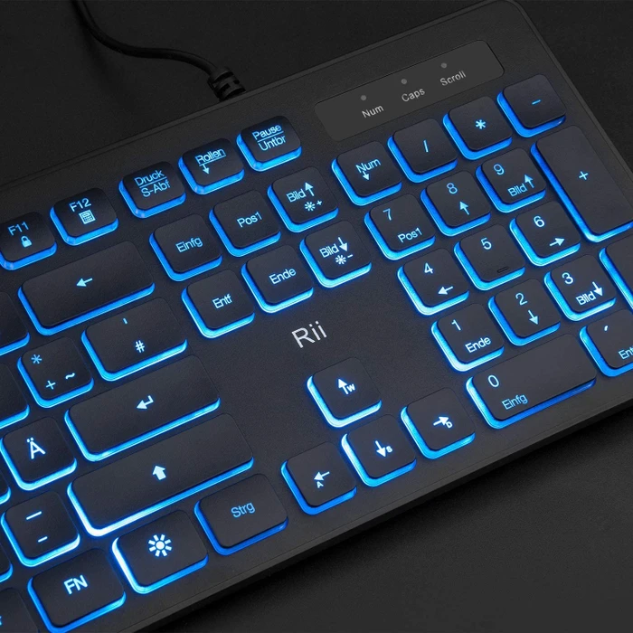 Riitek Rii RK105 Tastatur und Maus Set, USB, DE