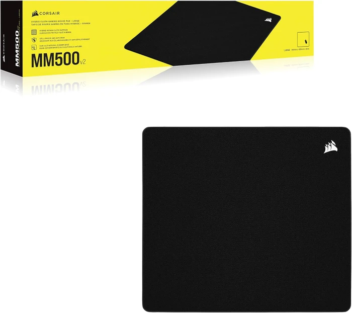 Corsair MM500 v2 Hybrid-Stoff Gaming-Mauspad, large, schwarz