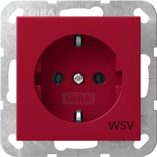 Gira SCHUKO-Steckdose 16 A 250 V~ Steckklemmen rot glänzend