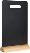 Securit Silhouette Wood Carry, Kreidetafel mit Holzfuß, schwarz, 21x33.5cm