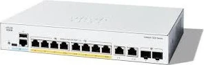 Cisco Catalyst 1200 Rackmount Gigabit Managed Switch, 8x RJ-45, 2x RJ-45/SFP, 120W PoE+