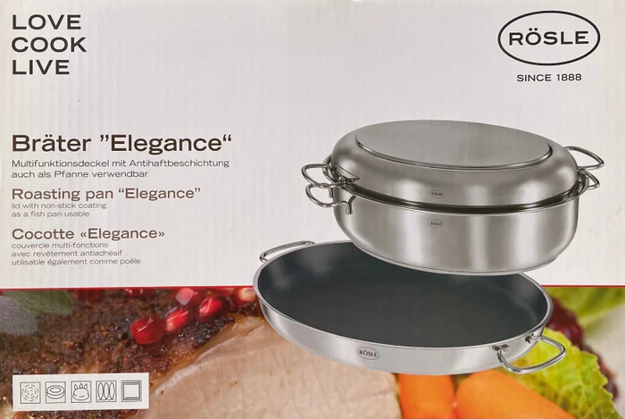 Rösle Elegance Bräter oval mit Antihaftversiegelung 38x25.5cm 8l
